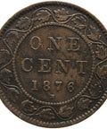 1876 H One Cent Canada Queen Victoria Coin Bronze