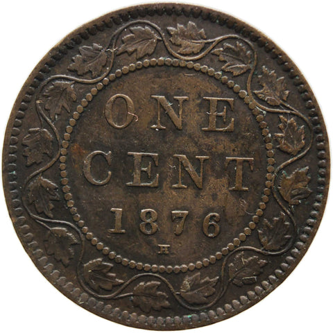1876 H One Cent Canada Queen Victoria Coin Bronze