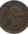 1876 H One Cent Canada Queen Victoria Coin Bronze