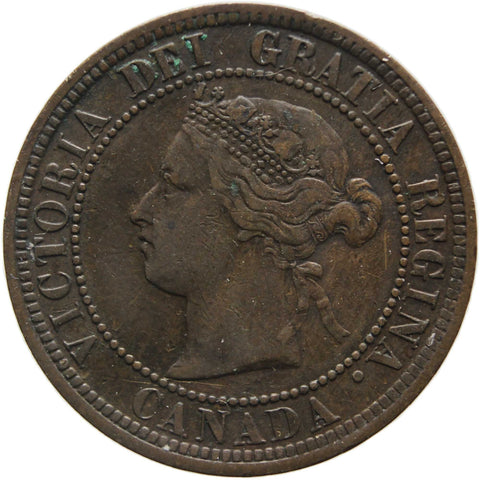 1876 H One Cent Canada Queen Victoria Coin Bronze