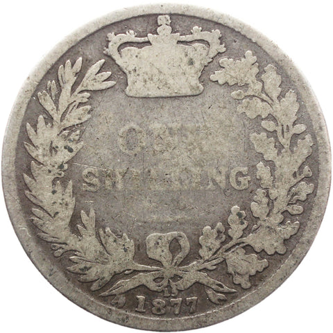 1877 Shilling Victoria Queen Great Britain Silver British Coin