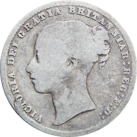 1877 Shilling Victoria Queen Great Britain Silver Coin British