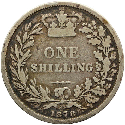 1878 Shilling Victoria Great Britain Silver Coin