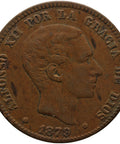 1879 10 Centimos Spain Coin Alfonso XII