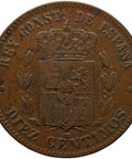 1879 10 Centimos Spain Coin Alfonso XII