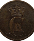 1880 2 Ore Denmark Coin Christian IX