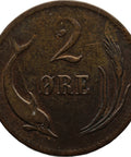 1880 2 Ore Denmark Coin Christian IX