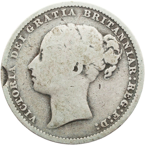 1880 Shilling Victoria Queen Great Britain Silver British Coin