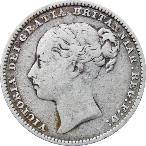 1880 Shilling Victoria Queen Great Britain Silver Coin British