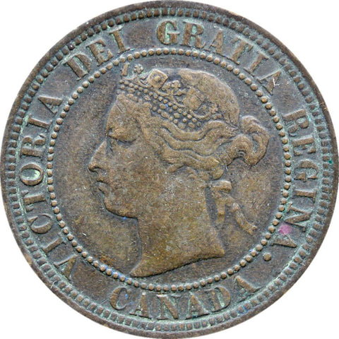 1881 One Cent Canada Queen Victoria Coin Bronze