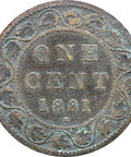 1881 One Cent Canada Queen Victoria Coin Bronze