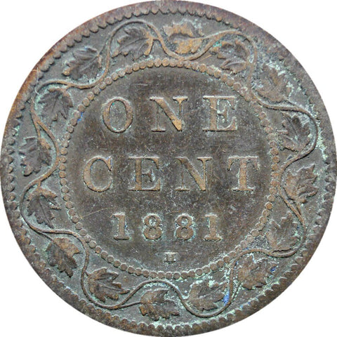 1881 One Cent Canada Queen Victoria Coin Bronze