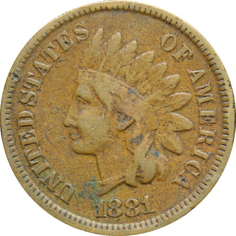 1881 One Cent United States Indian Head Coin