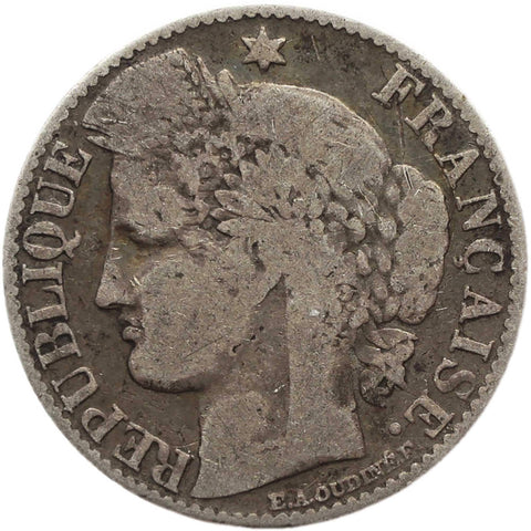 1882 A 50 Centimes France Coin Silver