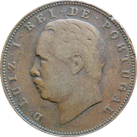 1884 10 Reis Luíz I Portugal Coin