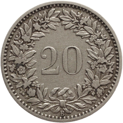 1884 20 Rappen Switzerland Coin