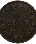 1884 One Cent Canada Queen Victoria Coin
