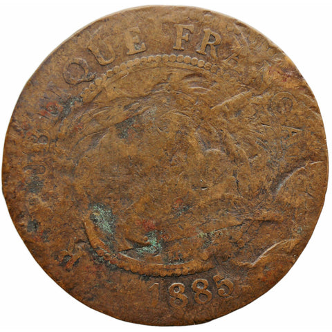 1885 1 Centime French Indochina Coin