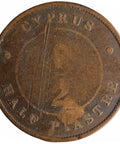1886 Half Piastre Cyprus Coin Victoria