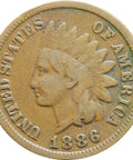 1886 One Cent United States Indian Head Coin Type 1