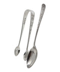1887 Antique Victorian Era Set Six Sterling Silver Tea Spoons and Sugar Tongs Silversmith Josiah Williams & Co (George Maudsley Jackson)