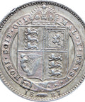 1887 Great Britain Queen Victoria Shilling Silver Coin