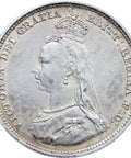 1887 Great Britain Queen Victoria Shilling Silver Coin