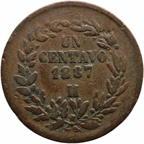 1887 Mo 1 Centavo Mexico Coin