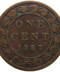 1887 One Cent Canada Queen Victoria Bronze Coin