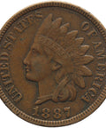 1887 One Cent United States Indian Head Coin