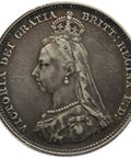 1887 Shilling Queen Victoria Great Britain Silver Coin