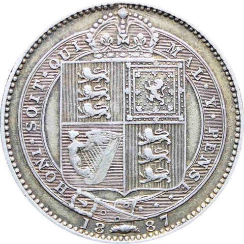 1887 Shilling Queen Victoria Great Britain Silver Coin