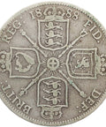 1888 Florin Victoria Silver Great Britain Coin Two Shillings (2nd portrait)