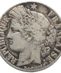 1888 One Franc France Coin Silver