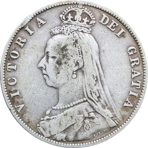 1889 Great Britain Victoria Silver Half Crown Coin