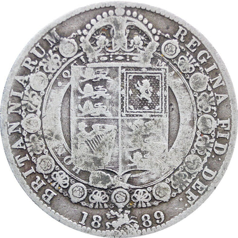 1889 Great Britain Victoria Silver Half Crown Coin