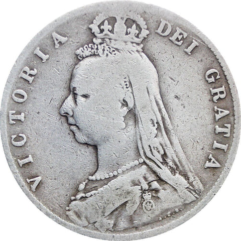 1889 Great Britain Victoria Silver Half Crown Coin