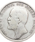 1890 1 Krona Sweden Coin Silver Oscar II