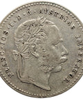1890 20 Kreuzer Austria Coin Habsburg Franz Joseph I Silver