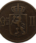 1891 2 Ore Norway Coin Oscar II