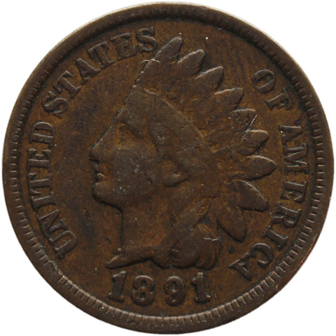 1891 One Cent United States Indian Head Coin