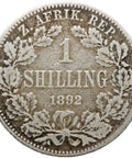 1892 Shilling South Africa Coin Silver Paul Kruger