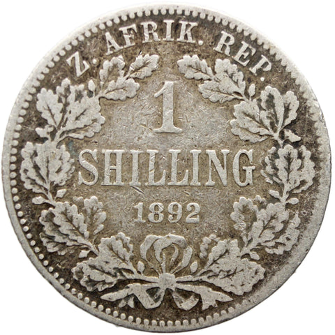1892 Shilling South Africa Coin Silver Paul Kruger