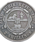 1892 Two Shilling South Africa ZAR Paul Kruger Silver Coin