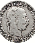 1893 1 Korona Austria Franz Joseph I Silver Coin