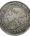 1893 10 Cents Ceylon Victoria Coin Silver