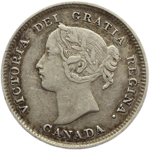 1893 5 Cents Canada Victoria Silver Coin