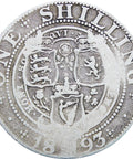 1893 Great Britain Queen Victoria Shilling Silver Coin