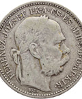 1893 KB 1 Korona Hungary Franz Joseph I Silver Coin