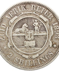 1893 Two Shilling South Africa ZAR Paul Kruger Silver Coin